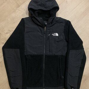The North Face Denali Hooded Jacket Women's XS Xtra Small PolarTec Fleece Black